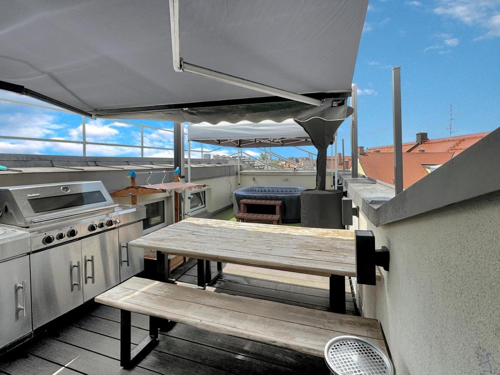 6 Zimmer Maisonette-Penthouse Pool Dachterrasse Luxus Monaco di Baviera Esterno foto